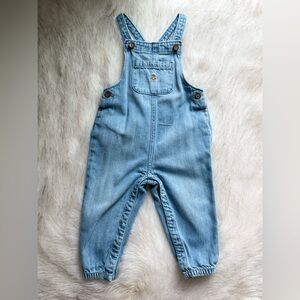 GAP Baby Light Blue Denim Overalls with Front Pocket